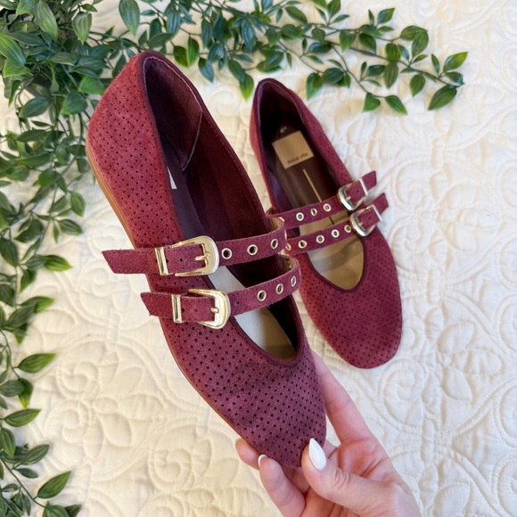 Dolce Vita Baylee Double Strap Mary Jane Flats Suede Sz 7
